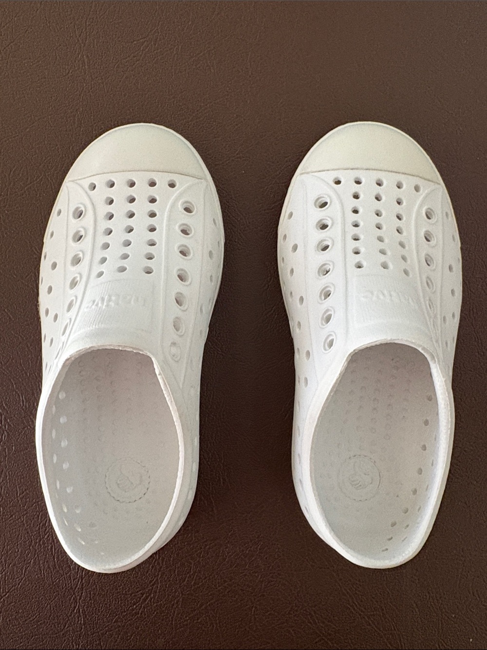 Native White Slip-On Kids Shoes